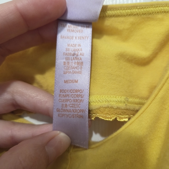 Savage X Fenty Yellow Cotton Wireless Adjustable Straps Unlined Bralette Sz M - Picture 7 of 8